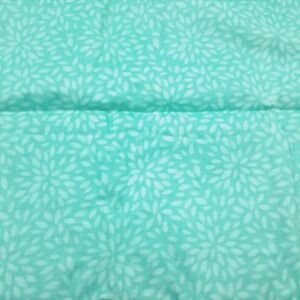 Vintage Cotton Fabric 1 Yard Aqua Teal Floral Starburst Quilting